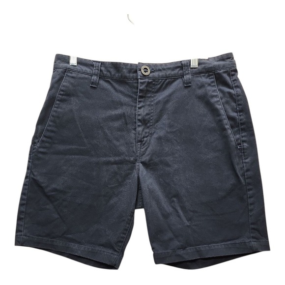 Volcom True To This Chino Shorts Men 33 Navy Blue Y2K Skater Streetwear Casual - Picture 1 of 13